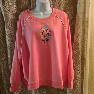New Malibu Barbie‎ Women's Size XXL Pink Sweatshirt Tropical Barbie Silhouette